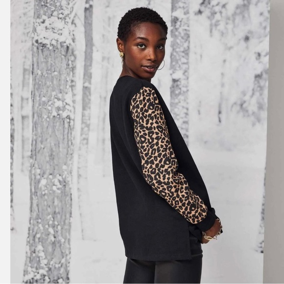 Studio 1886 Animal Printed Sleeve Top - Picture 5 of 5
